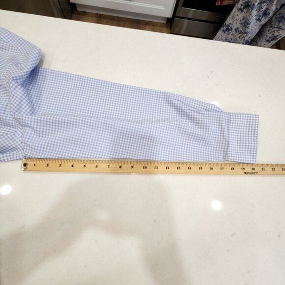 VTG Lauren Ralph Lauren Dress Shirt Mens Size 17 XL Blue Gingham Checks Stretch - Picture 12 of 14